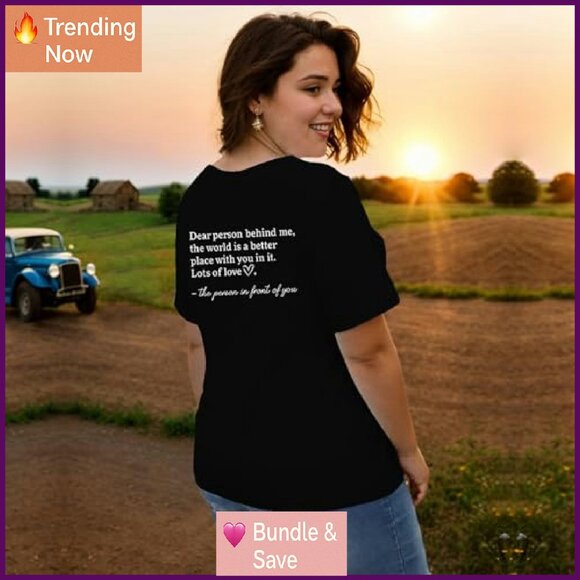 Cotton Blend Graphic Tee, Casual Short Sleeve Top, Plus Size Available - Picture 7 of 8